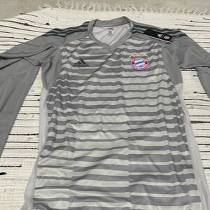 Adidas Gray and White Striped Men's Jersey